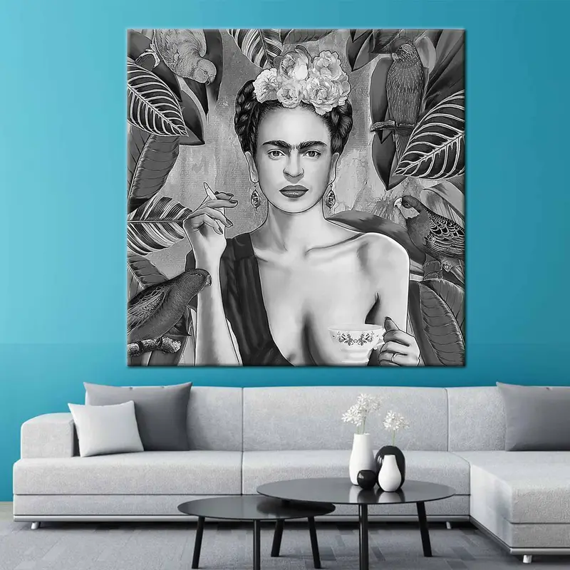 Frida Kahlo Poster, Frida Kahlo Canvas Art, Frida Kahlo Tea Cup, Frida Kahlo Print, Birds Jungle Canvas Art, Wall Art, Home Decor Canvas - 8