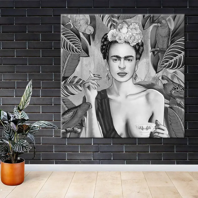 Frida Kahlo Poster, Frida Kahlo Canvas Art, Frida Kahlo Tea Cup, Frida Kahlo Print, Birds Jungle Canvas Art, Wall Art, Home Decor Canvas - 7