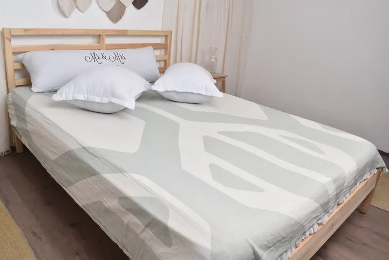 Bachelorette Large Towel, Bridal Shower Gift, Organic Throw, 96x84 Cotton Honeycomb Towel, Monogram Blanket, Embroidery Bedspread, Turkish Blanket - 8