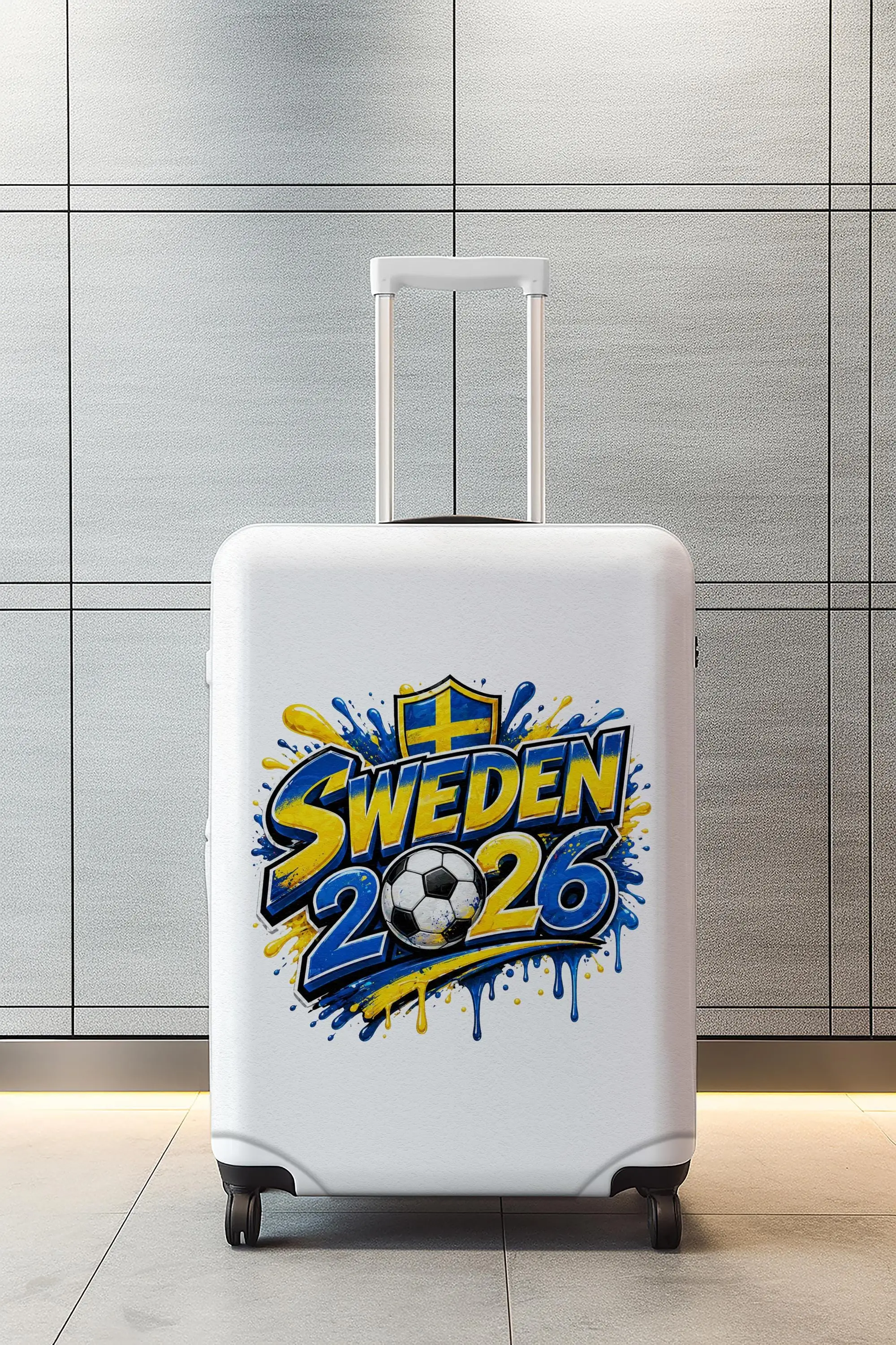 Schweden-Fußball-Gepäckhülle, 2026-Fan-Kofferschutz mit Sport-Thema - 1