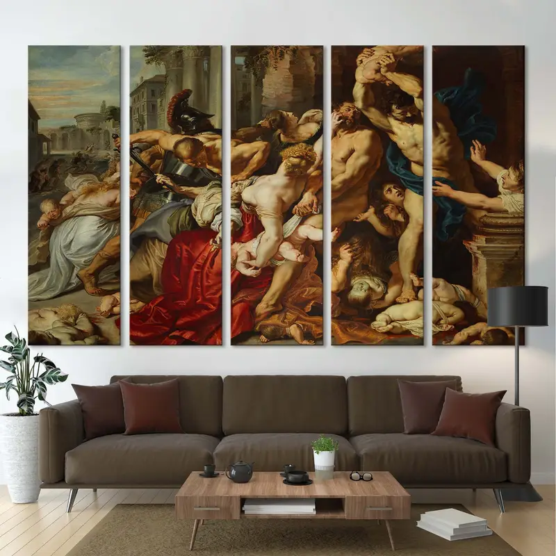 Massaker der Unschuldigen (1608), Peter Paul Rubens, Meisterwerke Wandkunst, klassische Wandkunst, Vintage -Retro, große Wandkunst, Nackte Menschen - 4