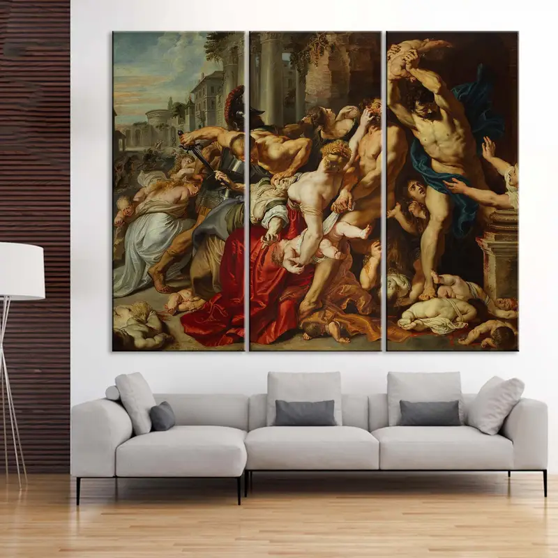 Massaker der Unschuldigen (1608), Peter Paul Rubens, Meisterwerke Wandkunst, klassische Wandkunst, Vintage -Retro, große Wandkunst, Nackte Menschen - 3