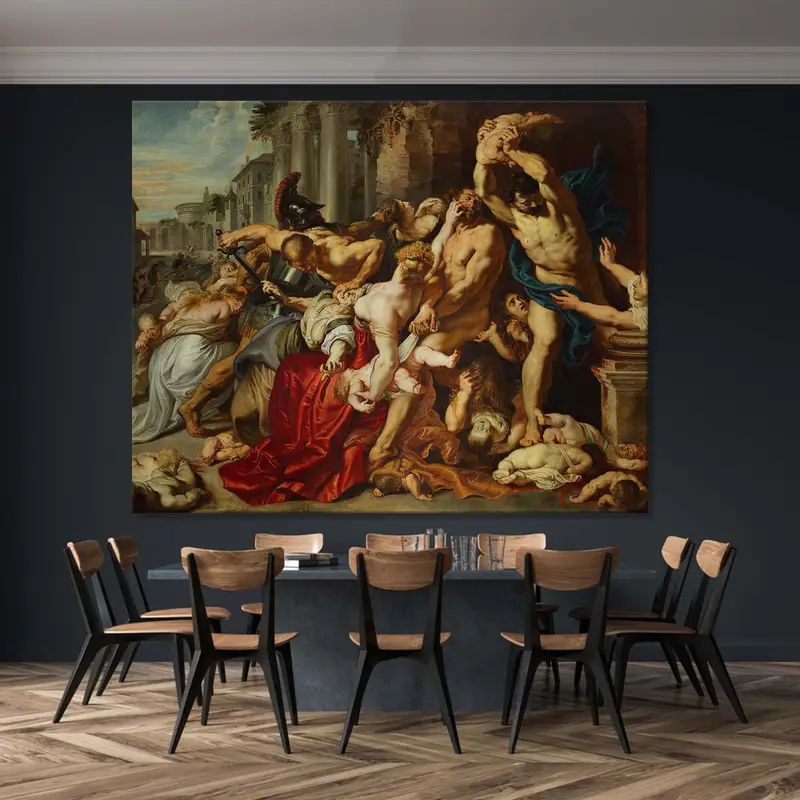 Massaker der Unschuldigen (1608), Peter Paul Rubens, Meisterwerke Wandkunst, klassische Wandkunst, Vintage -Retro, große Wandkunst, Nackte Menschen - 2