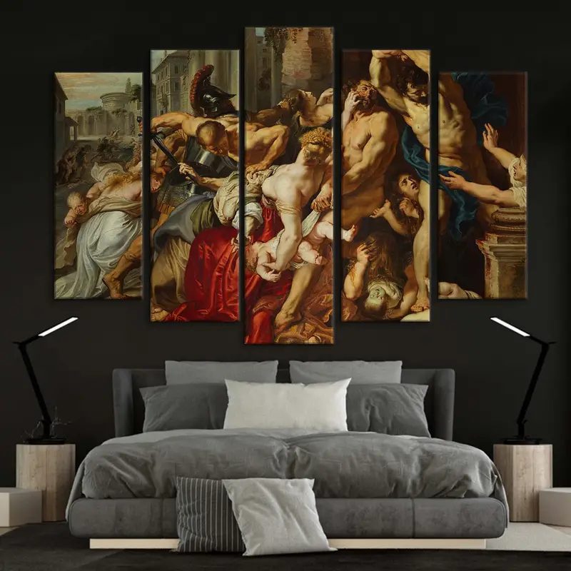 Massaker der Unschuldigen (1608), Peter Paul Rubens, Meisterwerke Wandkunst, klassische Wandkunst, Vintage -Retro, große Wandkunst, Nackte Menschen - 5
