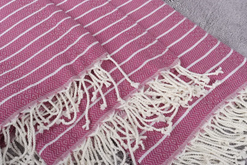 Handwoven organic Turkish towel for spa, Luxury towel, Hammam towel, Best Friend Gift Ideas, 70x40 Cotton Striped Towel, Bachelorette Party Favors - 5