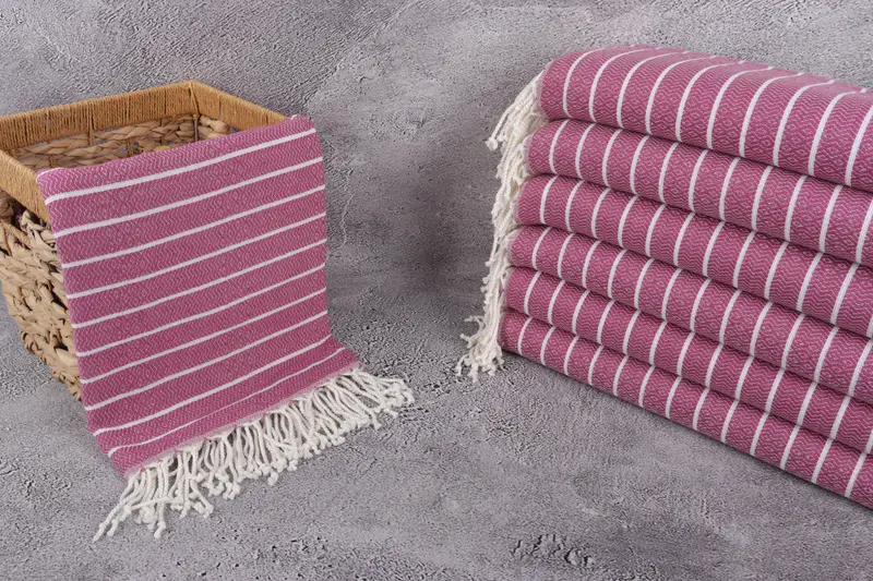Handwoven organic Turkish towel for spa, Luxury towel, Hammam towel, Best Friend Gift Ideas, 70x40 Cotton Striped Towel, Bachelorette Party Favors - 3