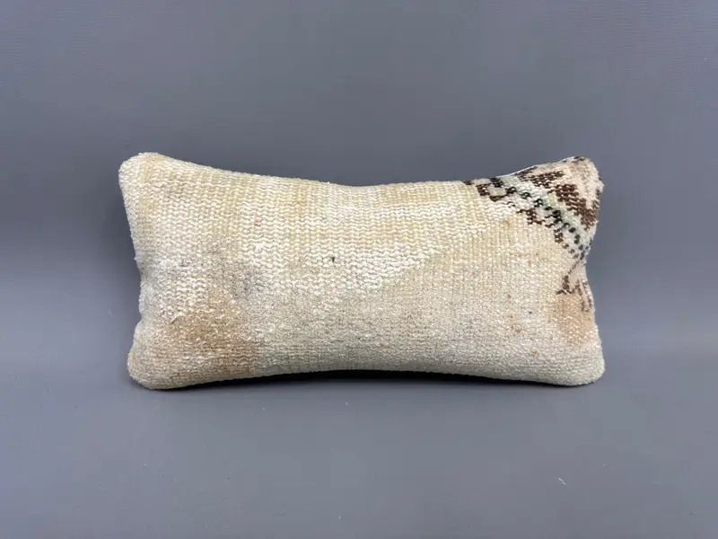 Square Throw Cushion Cover, 8x16 Beige Cushion, Vintage Kilim Pillow, Cushion Cover, Sofa Cushion Case, Kilim Pillow, Handmade Kilim Cushion - 4