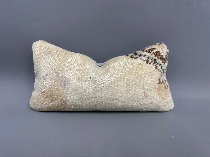 Square Throw Cushion Cover, 8x16 Beige Cushion, Vintage Kilim Pillow, Cushion Cover, Sofa Cushion Case, Kilim Pillow, Handmade Kilim Cushion - 1