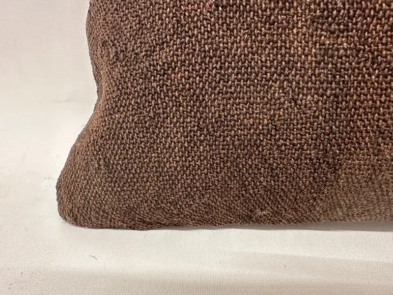 Retro Throw Cushion Cover, Throw Kilim Pillow, Cushion, Interior Designer Pillow, Ethnical Kilim Rug Pillow, Ikat Pillow Case, 12x24 Brown Pillow - 2