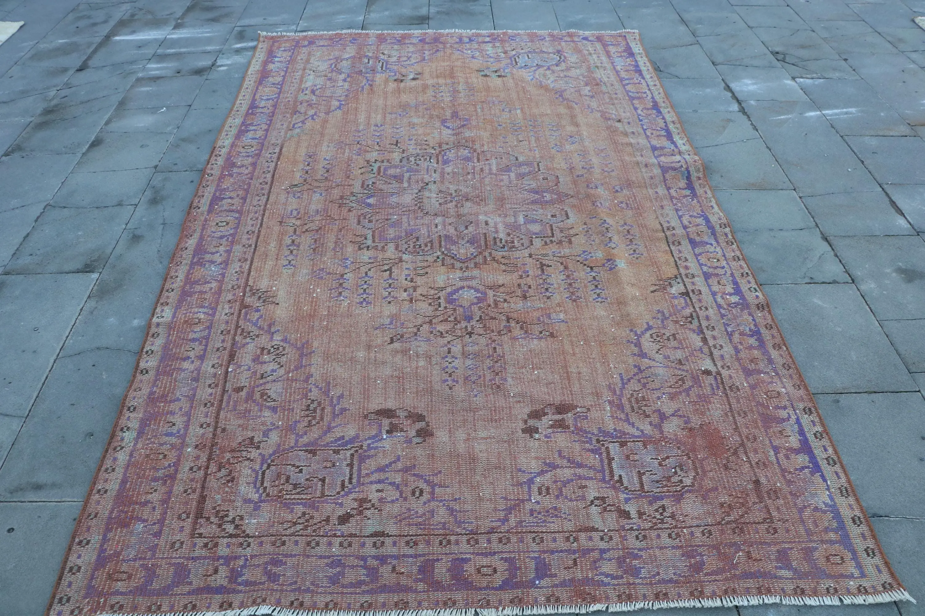 5,3 x 8,8 Fuß großer türkischer Teppich, roter floraler Vintage-Teppich - 1