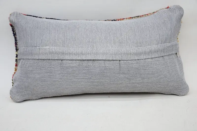 Turkish Kilim Pillow, Pillow, Handwoven Pillow Cover Cushion, Vintage Pillow, Pillow for Couch, 8x16 Blue Pillow Cover - 6