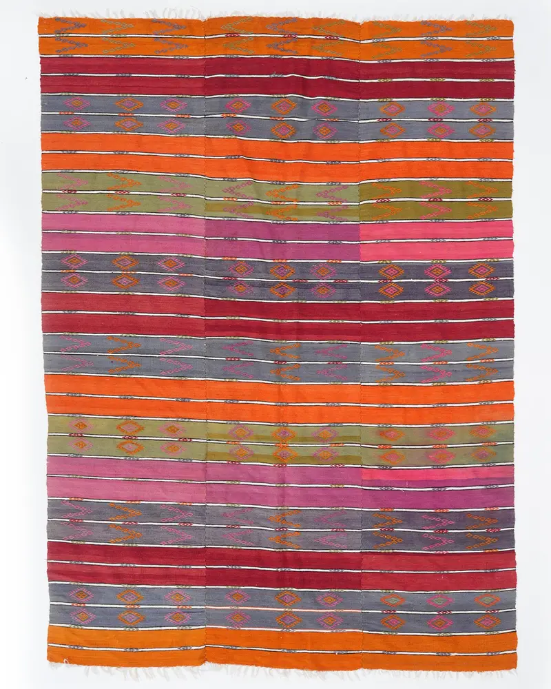 Canlı Turuncu Halı, 5,8x8,6 ft Şık Dekor