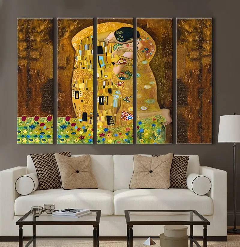Der Kuss von Gustav Klimt, Gustav Klimt -Print, Fine Art Canvas, The Kiss Print, Kiss Klimt, The Kiss Painting, Valentinstag Geschenk - 2