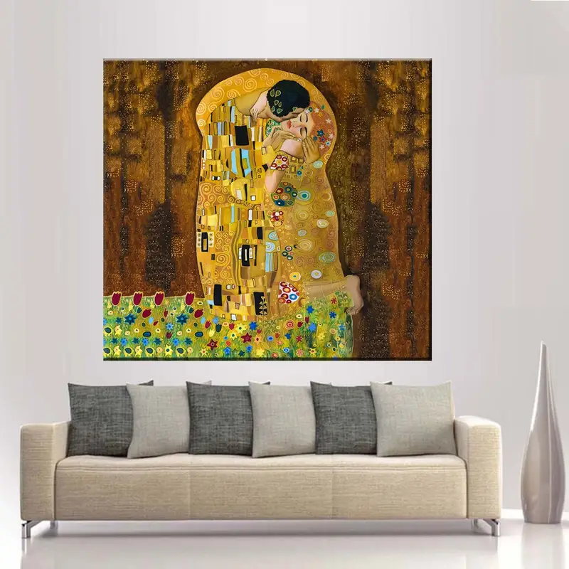 Der Kuss von Gustav Klimt, Gustav Klimt -Print, Fine Art Canvas, The Kiss Print, Kiss Klimt, The Kiss Painting, Valentinstag Geschenk - 7