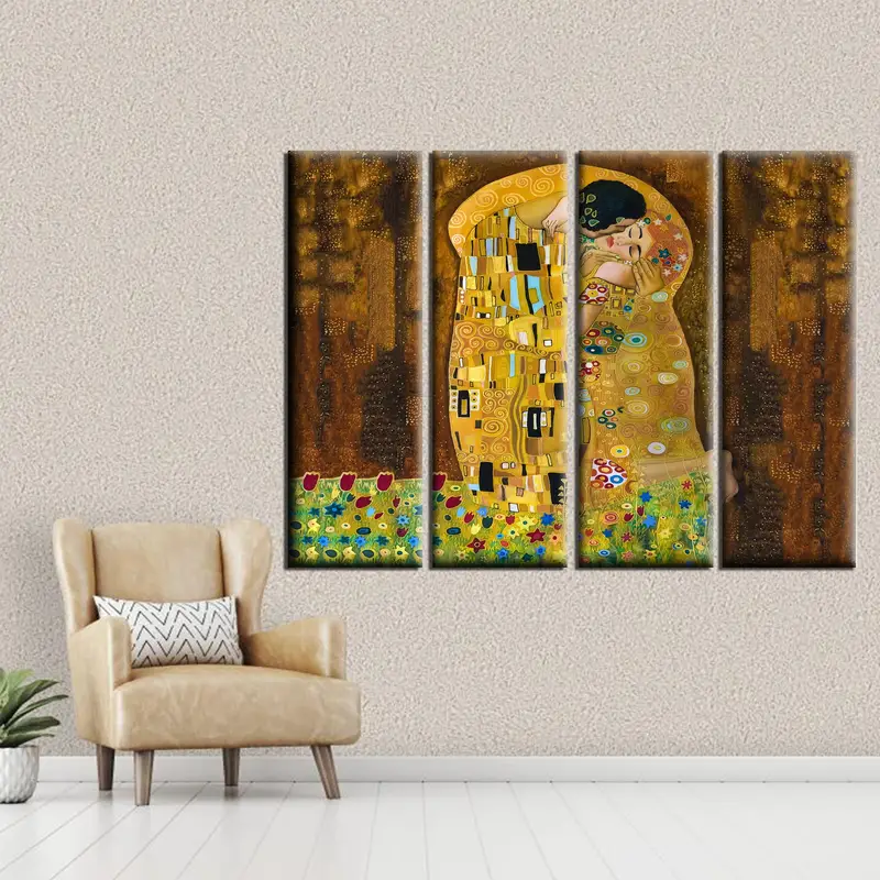 Der Kuss von Gustav Klimt, Gustav Klimt -Print, Fine Art Canvas, The Kiss Print, Kiss Klimt, The Kiss Painting, Valentinstag Geschenk - 5