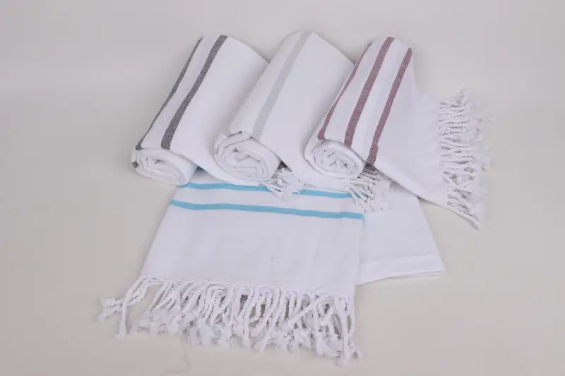 Turkish hand towel, Soft towel, Bride Gift, Custom Beach Towel, Soft organic Turkish peshtemal for luxury spa use, 70x40 Cotton Striped Towel - 4