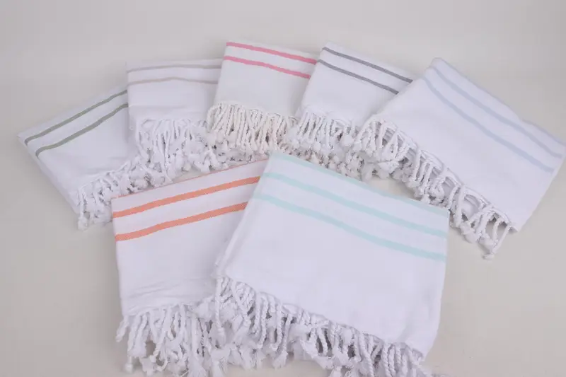 Turkish hand towel, Soft towel, Bride Gift, Custom Beach Towel, Soft organic Turkish peshtemal for luxury spa use, 70x40 Cotton Striped Towel - 3