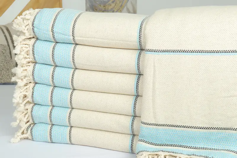 Aesthetic Blanket, Boho Throw Blankets, 104x96 Cotton Striped Towel, Bachelor Bachelorette Party Favors, Bridal Shower Gift, Housewarming Gift - 2