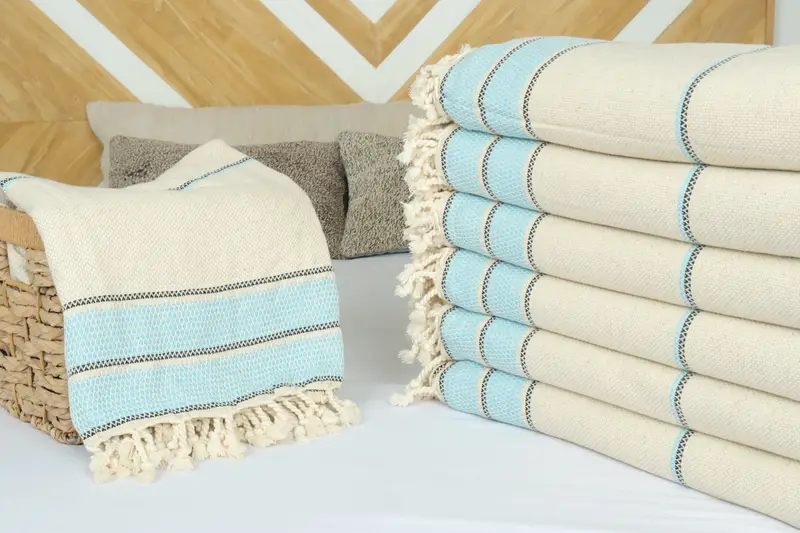 Aesthetic Blanket, Boho Throw Blankets, 104x96 Cotton Striped Towel, Bachelor Bachelorette Party Favors, Bridal Shower Gift, Housewarming Gift - 4