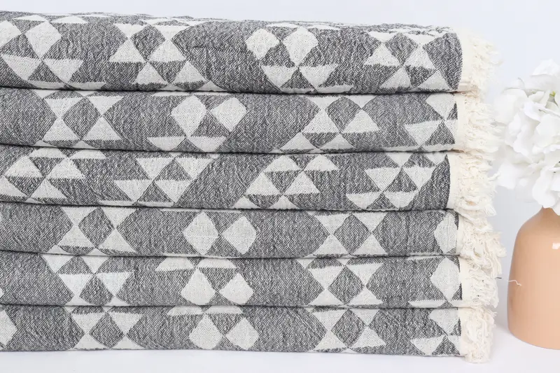 Turkish hand towel, Personalized Gift For Her, Bachelorette Party Gift, Custom Gift, Handwoven Turkish Towel, 70x40 Cotton Geometric Towel - 4