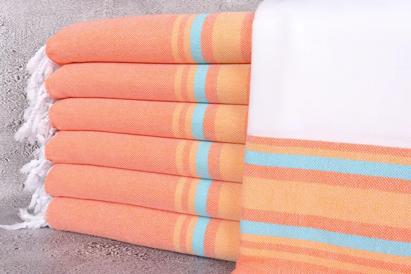 Monogrammed Beach Towel, Organic Turkish towel, Peshtemal, Bachelor Bachelorette Party Favors, 70x40 Cotton Striped Towel, Housewarming Gift - 1