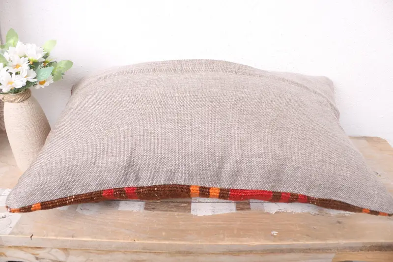 12x20 Red Cushion Case, Indoor Pillow, Pillow for Sofa, Antique Pillows, Kilim Rug Pillow Sham, Cushion Cover, Throw Kilim Pillow - 7
