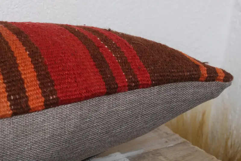 12x20 Red Cushion Case, Indoor Pillow, Pillow for Sofa, Antique Pillows, Kilim Rug Pillow Sham, Cushion Cover, Throw Kilim Pillow - 6