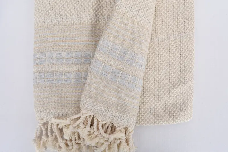 Organic Turkish towel, Gift For Him, Peshtemal Towel, 68x40 Linen Striped Towel, Embroidered Turkish Towel, Personalized Wedding Gift For Couple - 8