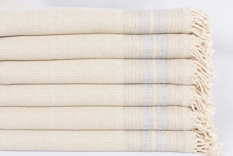 Organic Turkish towel, Gift For Him, Peshtemal Towel, 68x40 Linen Striped Towel, Embroidered Turkish Towel, Personalized Wedding Gift For Couple - 3