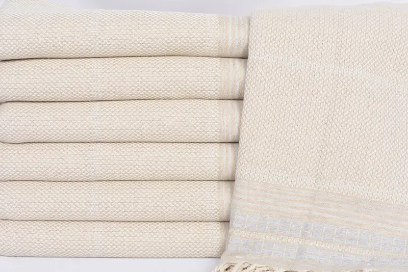 Organic Turkish towel, Gift For Him, Peshtemal Towel, 68x40 Linen Striped Towel, Embroidered Turkish Towel, Personalized Wedding Gift For Couple - 2
