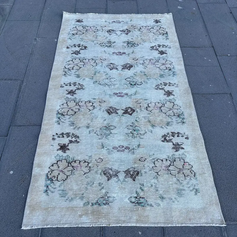 エレガントなベージュ&ブラウンの抽象的なラグ、3x6フィートのシックな装飾