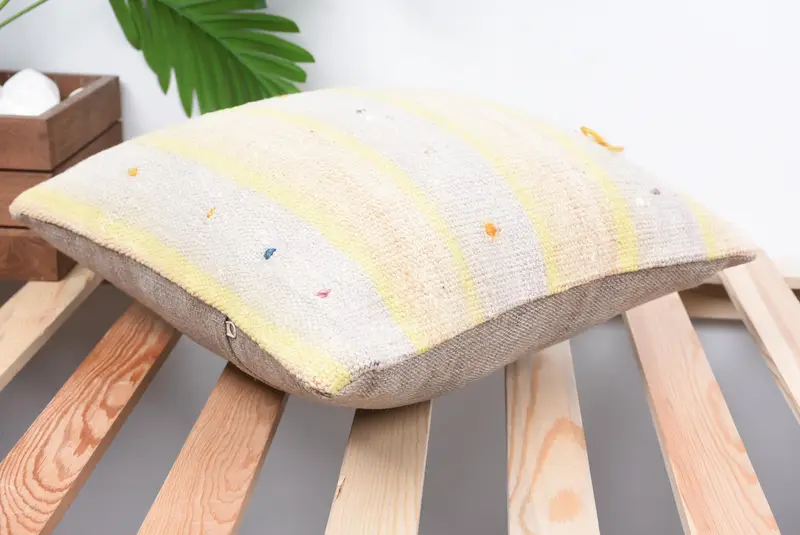 Cushion Cover, Wool Kilim Pillow Pillow Sham, 14x14 White Pillow Sham, Turkish Kilim Pillow, Nomadic Cushion Cover, Vintage Pillow, Pillow for Sofa - 6