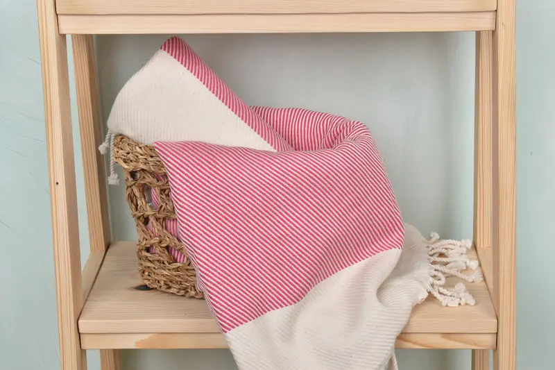 70x40 Cotton Striped Towel, Handwoven organic Turkish towel for spa, Gift Boxes Towel, Quick-Dry Beach Towel, Gift For Him, Housewarming Gift - 4