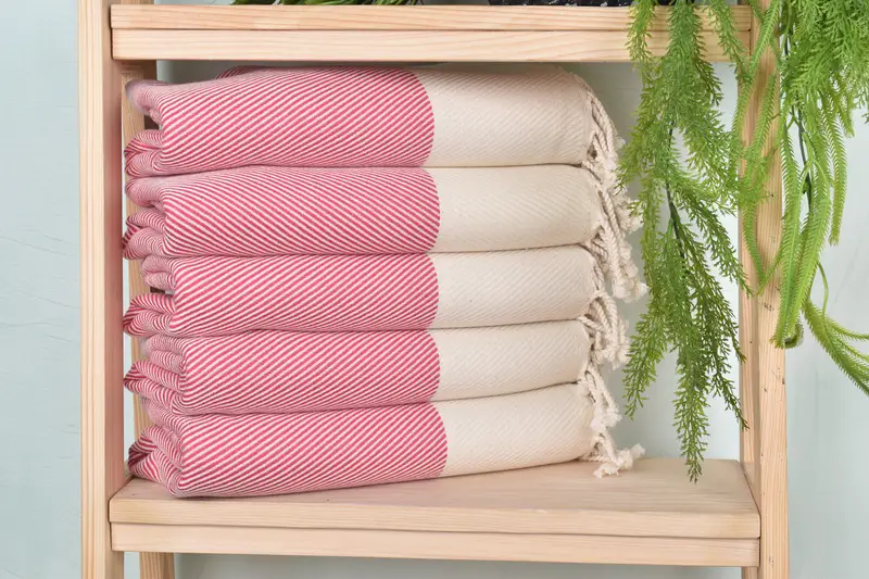70x40 Cotton Striped Towel, Handwoven organic Turkish towel for spa, Gift Boxes Towel, Quick-Dry Beach Towel, Gift For Him, Housewarming Gift - 1