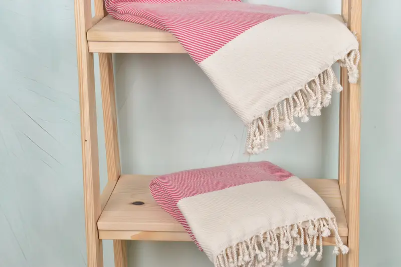 70x40 Cotton Striped Towel, Handwoven organic Turkish towel for spa, Gift Boxes Towel, Quick-Dry Beach Towel, Gift For Him, Housewarming Gift - 5