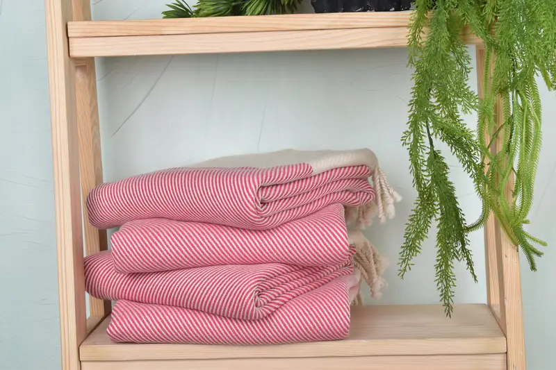 70x40 Cotton Striped Towel, Handwoven organic Turkish towel for spa, Gift Boxes Towel, Quick-Dry Beach Towel, Gift For Him, Housewarming Gift - 7