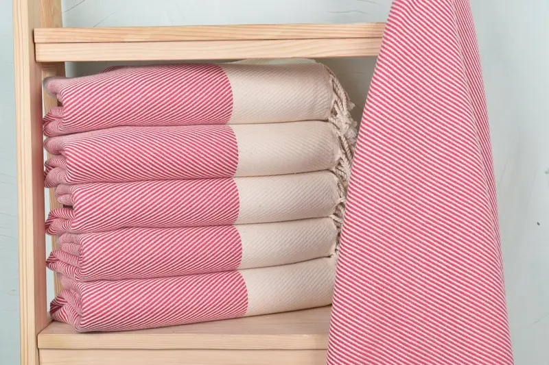 70x40 Cotton Striped Towel, Handwoven organic Turkish towel for spa, Gift Boxes Towel, Quick-Dry Beach Towel, Gift For Him, Housewarming Gift - 2