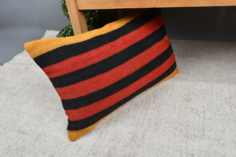 16x24 Red Cushion Cover, Gift Pillow, Vintage Kilim Pillow Pillow Sham, Boho Pillow Sham Cover, Turkish Kilim Pillow, Pillow Case - 6