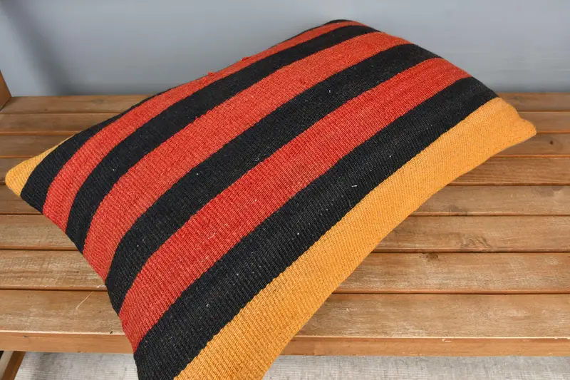 16x24 Red Cushion Cover, Gift Pillow, Vintage Kilim Pillow Pillow Sham, Boho Pillow Sham Cover, Turkish Kilim Pillow, Pillow Case - 2
