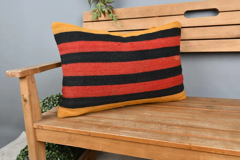 16x24 Red Cushion Cover, Gift Pillow, Vintage Kilim Pillow Pillow Sham, Boho Pillow Sham Cover, Turkish Kilim Pillow, Pillow Case - 1