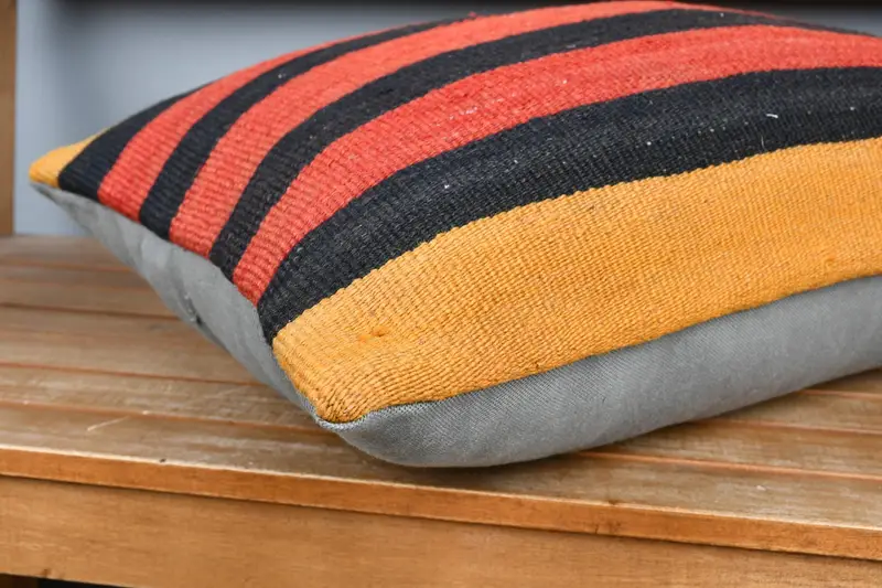 16x24 Red Cushion Cover, Gift Pillow, Vintage Kilim Pillow Pillow Sham, Boho Pillow Sham Cover, Turkish Kilim Pillow, Pillow Case - 4