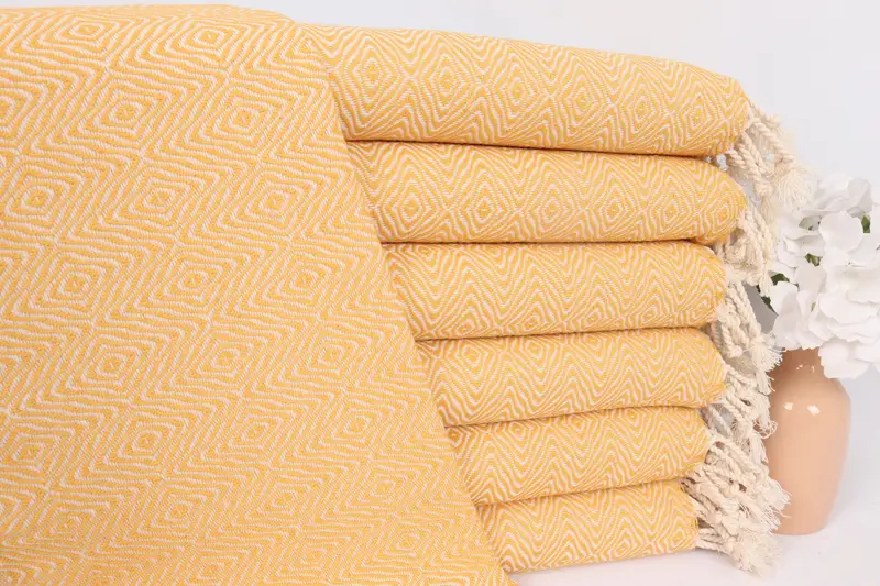 Personalized Gift, Personalized Kitchen Towel, Monogrammed Hand Towel, 36x18 Cotton Zigzag Diamond Towel, Summer Towel, Gift For Him, Gift For Bride - 1