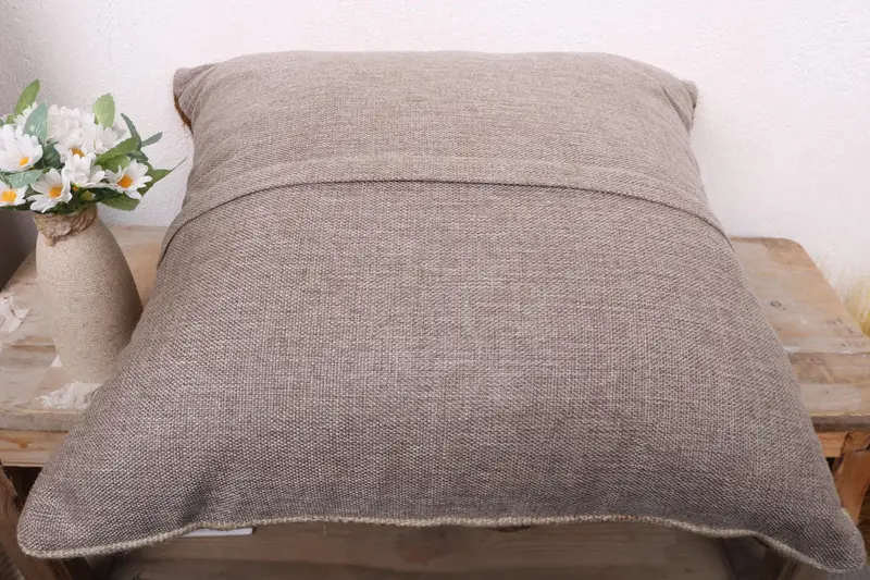Pillow, Kilim Pillow Cover, Antique Pillows, Handmade Rug Seat Cushion, 20x20 Brown Cushion Case, Kilim Cushion Sham, Armchair Pillow - 7