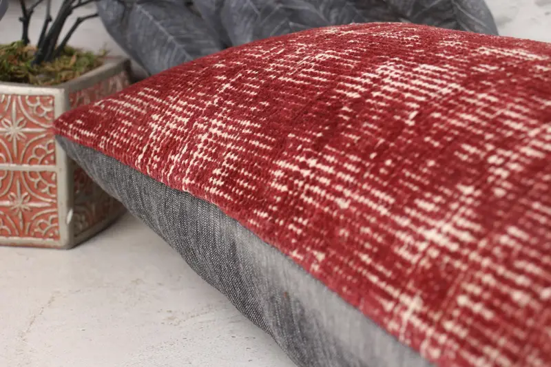 Bolster Cushion, Morroccon Kilim Cushion Cushion Cover, Turkish Kilim Pillow, 12x24 Red Cushion, Antique Pillows, Pillow Sham, Kilim Pillow - 7