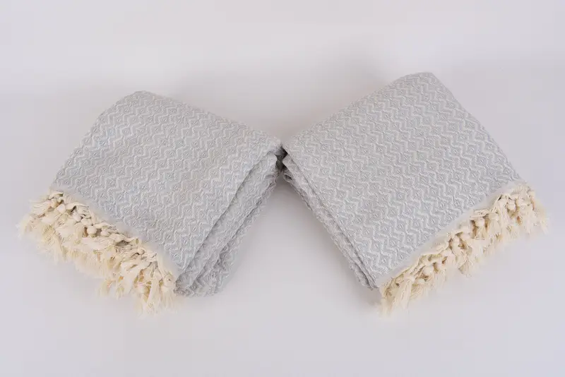 Best Wedding Gift, Decorative Blanket, Organic Throw, 96x80 Cotton Diamond Towel, Bachelorette Favor, Throw Blanket, Monogram Blanket - 6