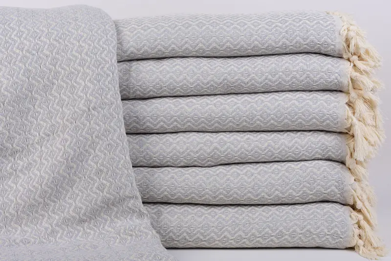 Best Wedding Gift, Decorative Blanket, Organic Throw, 96x80 Cotton Diamond Towel, Bachelorette Favor, Throw Blanket, Monogram Blanket - 1