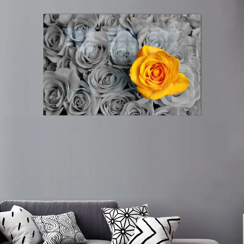 Modern Vogue Gül Baskılı Cam: Modaya Uygun Yaşam için Lüks Zarafet