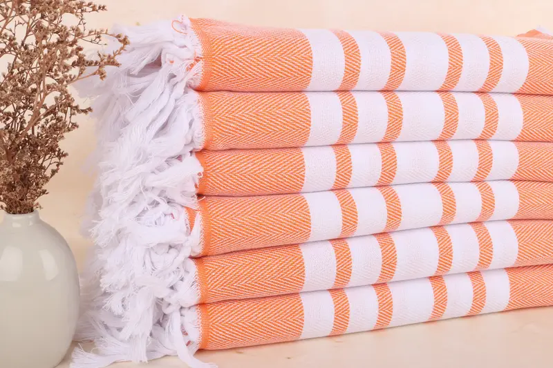 Personalized Orange Chevron Towel Wedding Gift, 36x67 Inches