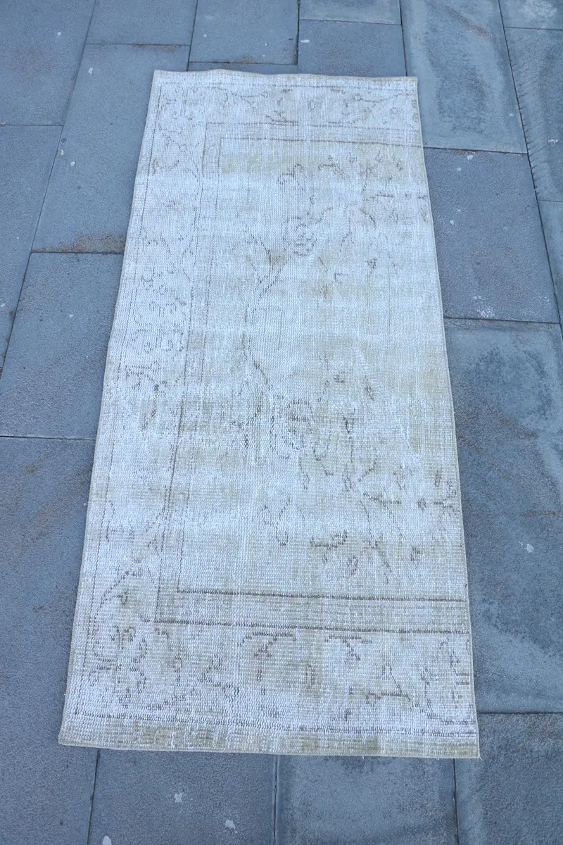 Beige-brauner Patchwork-Teppich, 2,3 x 5,4 Fuß, elegantes Dekor