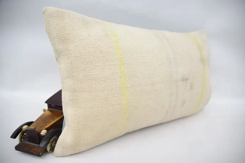 Pillow Cover, Kilim Cushion Sham, Car Cushion Case, Antique Pillows, Boho Pillow, 12x20 Beige Cushion, Square Throw Pillow Cover, Outdoor Cushion - 2